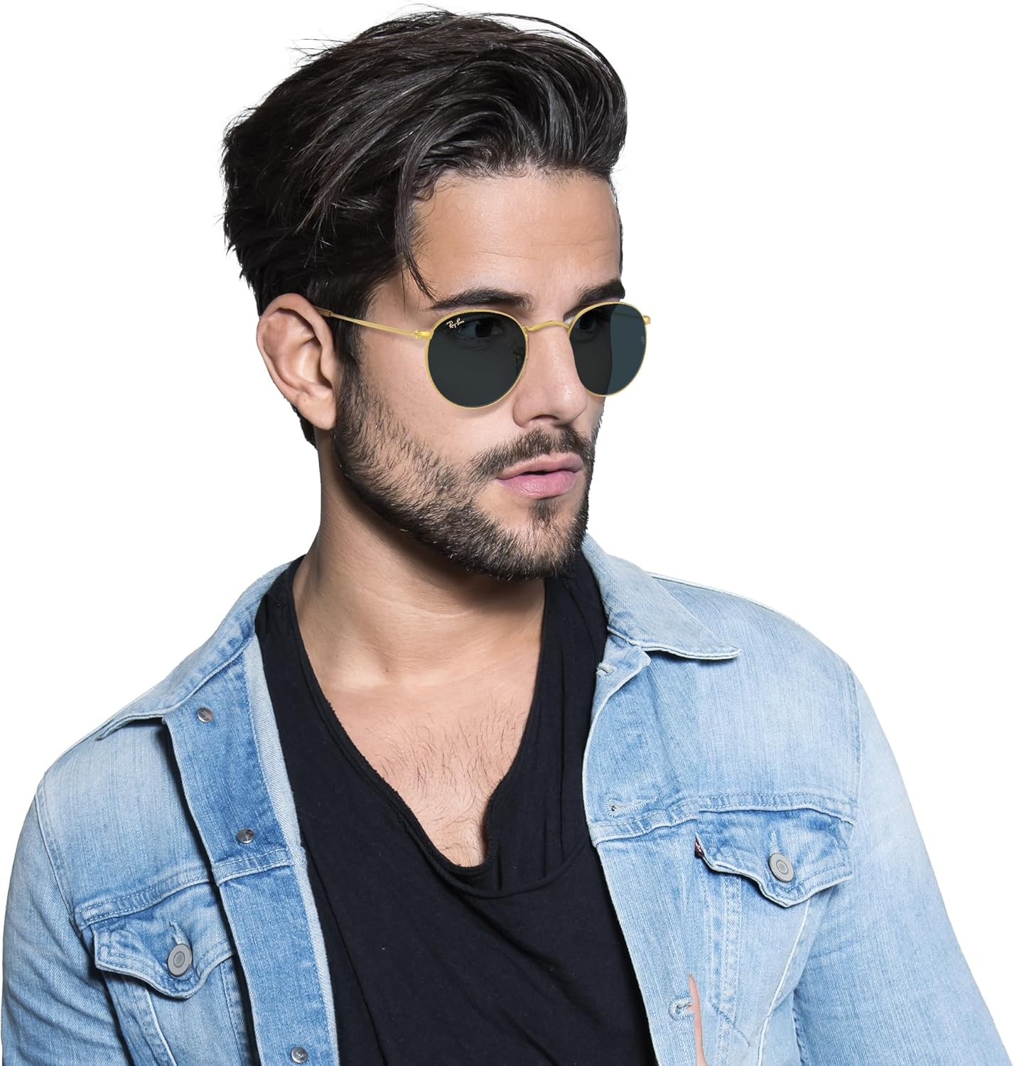 Rthtay-Bthtan RB3447 Round Metal Sunglasses
