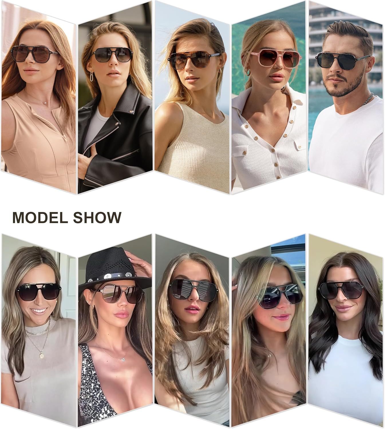 SOthtJOS Retro Trendy Aviator Polarized Sunglasses Men Women Vintage 70s Square Stylish Frame Sun Glasses SJ2283