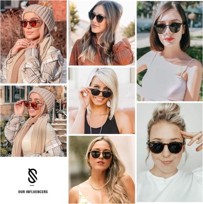 SOthtJOS Small Round Classic Polarized Sunglasses for Women Men Vintage Style UV400 Lens SJ2113