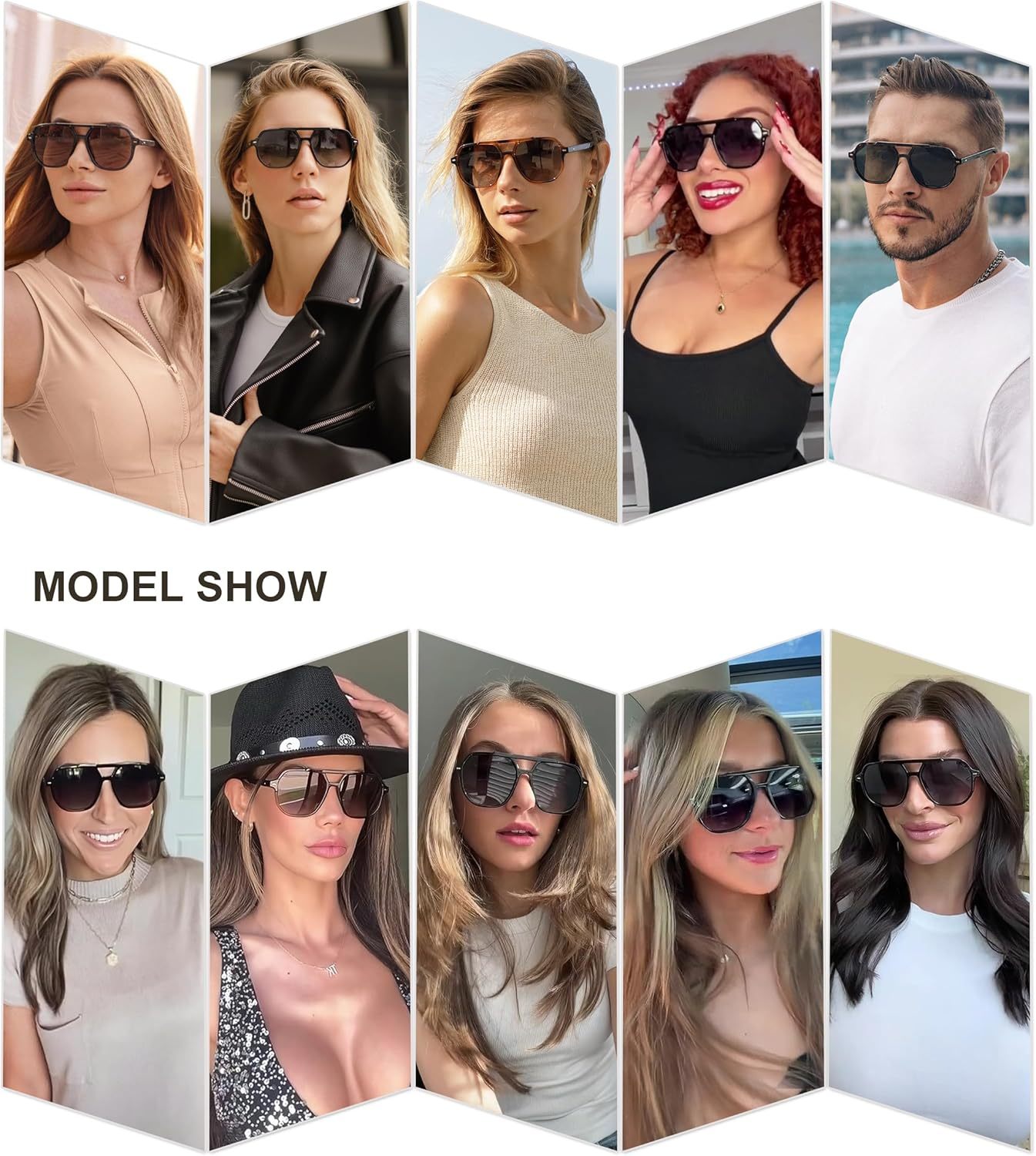 SOthtJOS Retro Trendy Aviator Polarized Sunglasses Men Women Vintage 70s Square Stylish Frame Sun Glasses SJ2283
