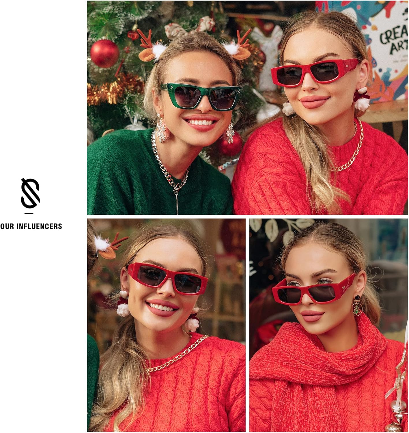 SOthtJOS Trendy Y2K Rectangle Polarized Sunglasses for Women Men Fashion Designer Rave Sunglasses SJ2228