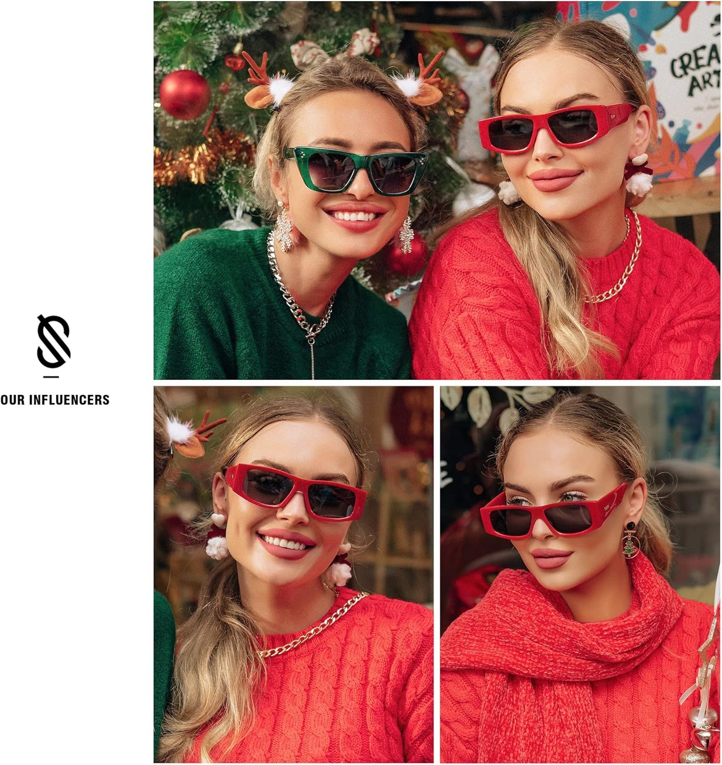 SOthtJOS Trendy Y2K Rectangle Polarized Sunglasses for Women Men Fashion Designer Rave Sunglasses SJ2228