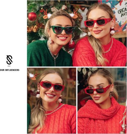 SOthtJOS Trendy Y2K Rectangle Polarized Sunglasses for Women Men Fashion Designer Rave Sunglasses SJ2228