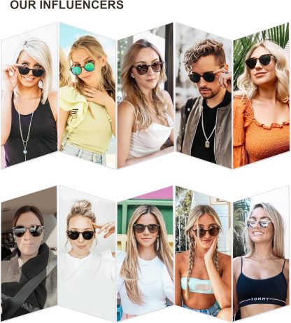 SOthtJOS Small Round Classic Polarized Sunglasses for Women Men Vintage Style UV400 Lens SJ2113