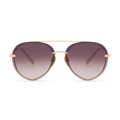 LENOX - GOLD + BROWN GRADIENT MIRROR POLARIZED SUNGLASSES