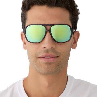 HANGTIME - TORTOISE + TURQUOISE ICE MIRROR + POLARIZED SUNGLASSES
