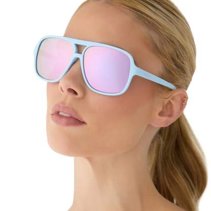 HANGTIME - MATTE BABY BLUE + LAVENDER MIRROR + POLARIZED SUNGLASSES