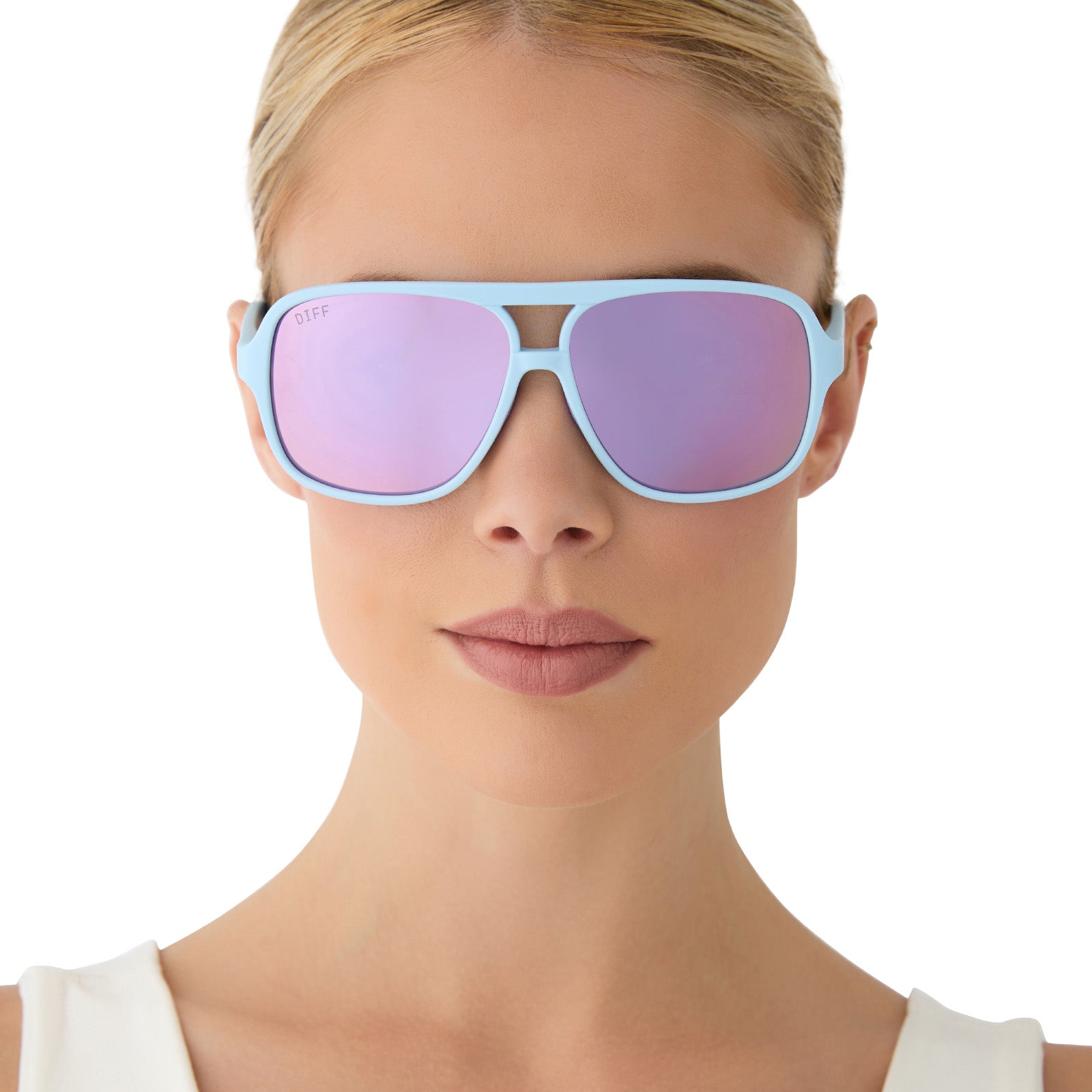 HANGTIME - MATTE BABY BLUE + LAVENDER MIRROR + POLARIZED SUNGLASSES
