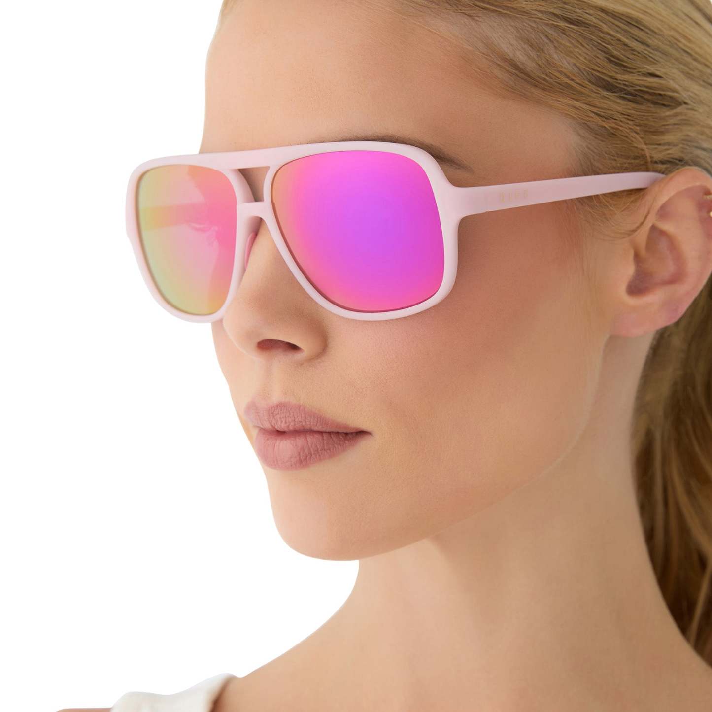 HANGTIME - MATTE BABY PINK + PINK RUSH MIRROR + POLARIZED SUNGLASSES