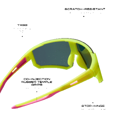 HEAT - NEON YELLOW + PINK RUSH MIRROR + POLARIZED SUNGLASSES