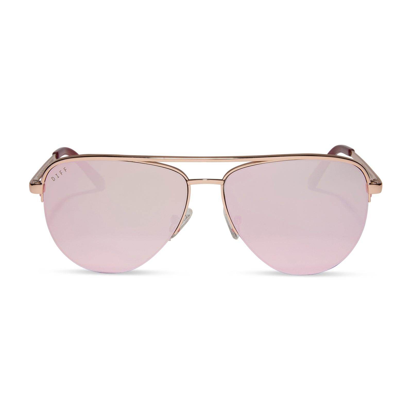 TATE - ROSE GOLD + CHERRY BLOSSOM MIRROR SUNGLASSES