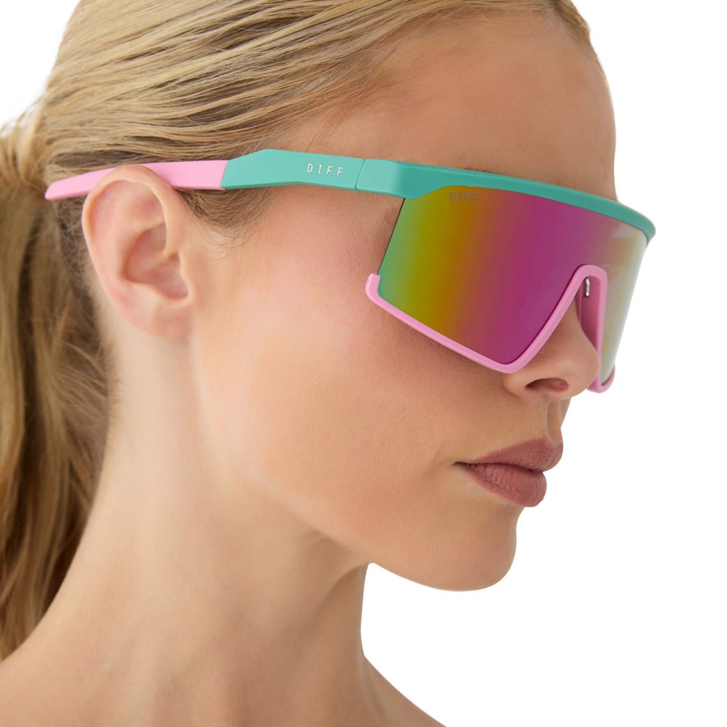 SPIKE - TURQUOISE + HOT PINK + PINK RUSH MIRROR + POLARIZED SUNGLASSES