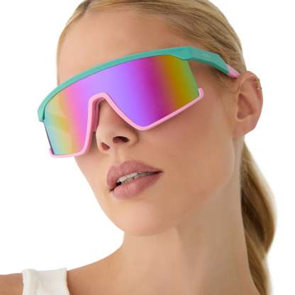 SPIKE - TURQUOISE + HOT PINK + PINK RUSH MIRROR + POLARIZED SUNGLASSES
