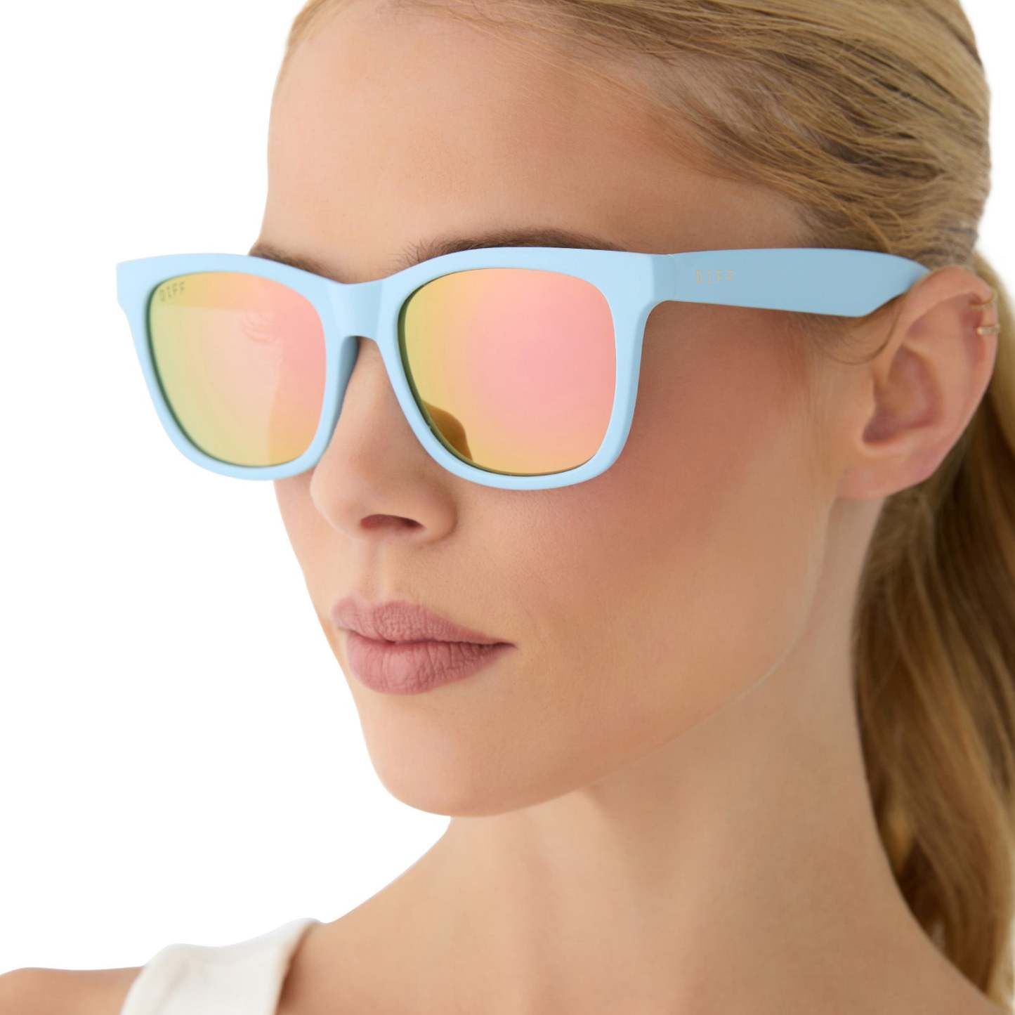 STORM - MATTE BABY BLUE + SHERBERT RAINBOW MIRROR + POLARIZED SUNGLASSES