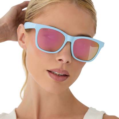 STORM - MATTE BABY BLUE + SHERBERT RAINBOW MIRROR + POLARIZED SUNGLASSES