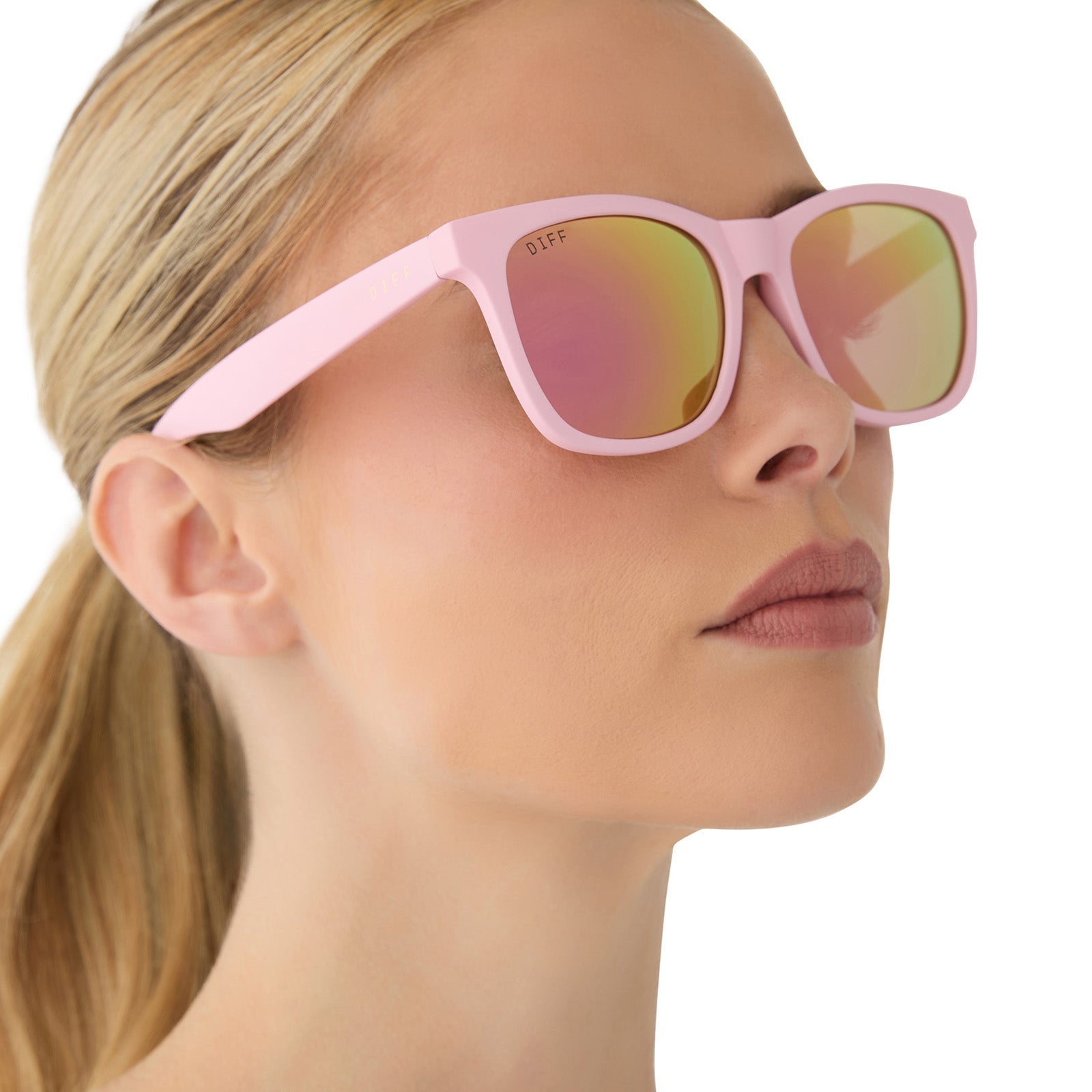 STORM - MATTE BABY PINK + SHERBERT RAINBOW MIRROR + POLARIZED SUNGLASSES