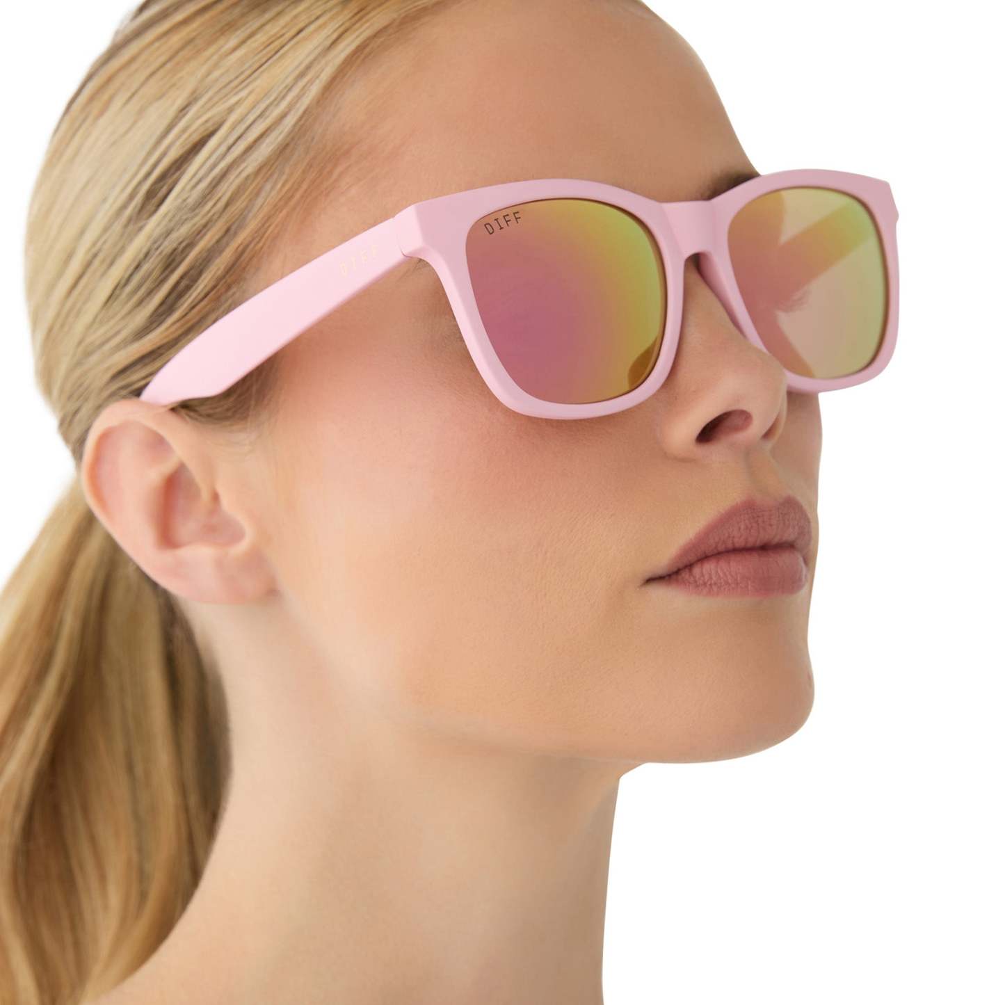 STORM - MATTE BABY PINK + SHERBERT RAINBOW MIRROR + POLARIZED SUNGLASSES