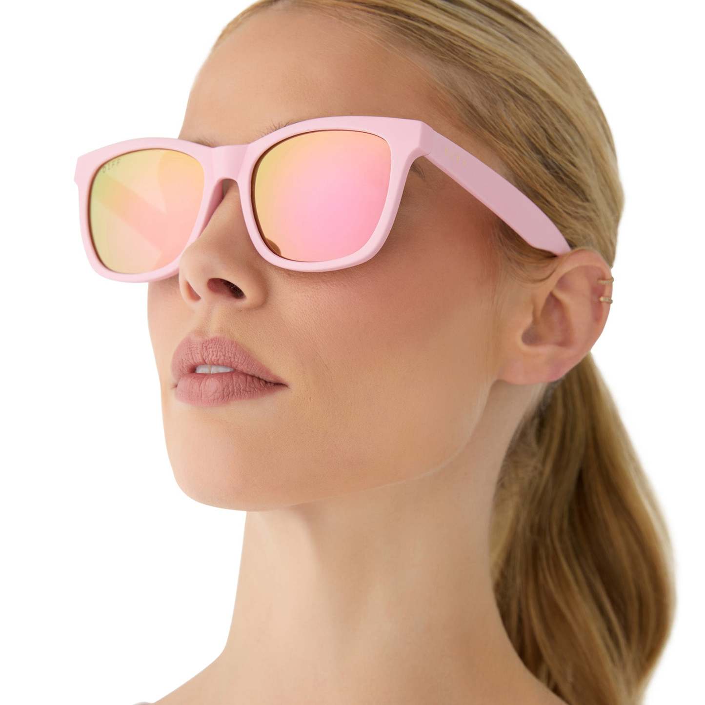 STORM - MATTE BABY PINK + SHERBERT RAINBOW MIRROR + POLARIZED SUNGLASSES