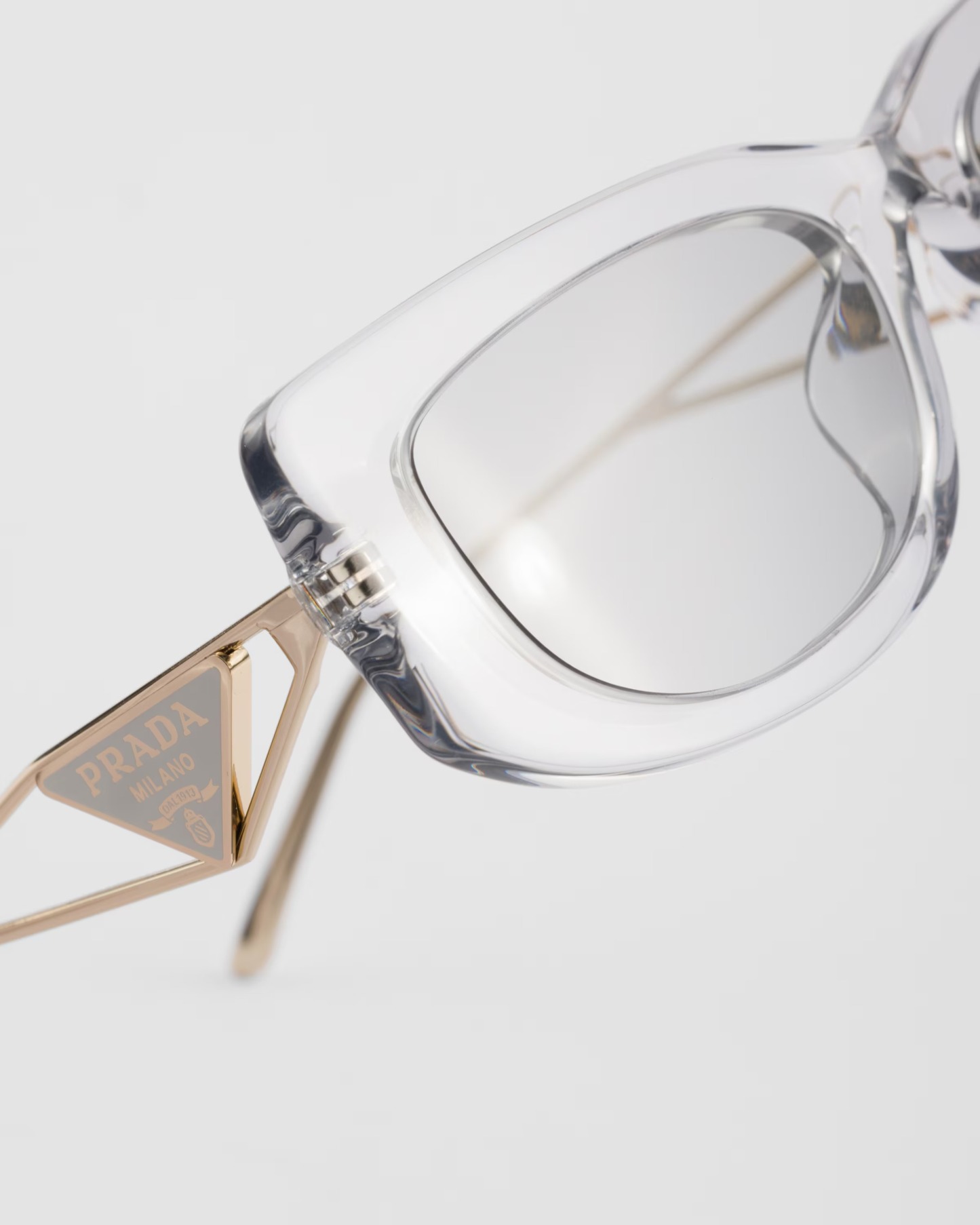 PRAthtDA Light Gray Lenses Prada Sunglasses With The Triangle Logo