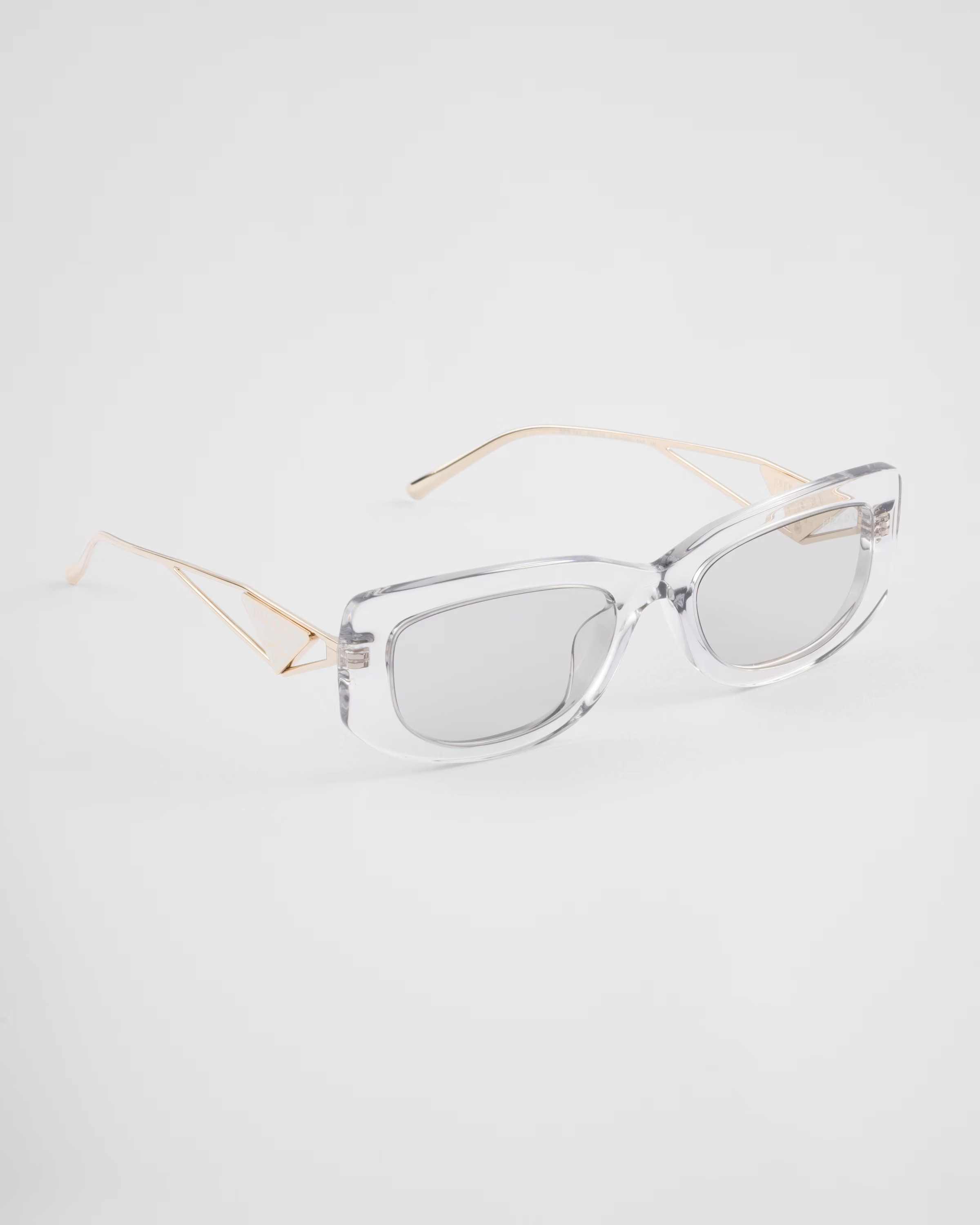 PRAthtDA Light Gray Lenses Prada Sunglasses With The Triangle Logo