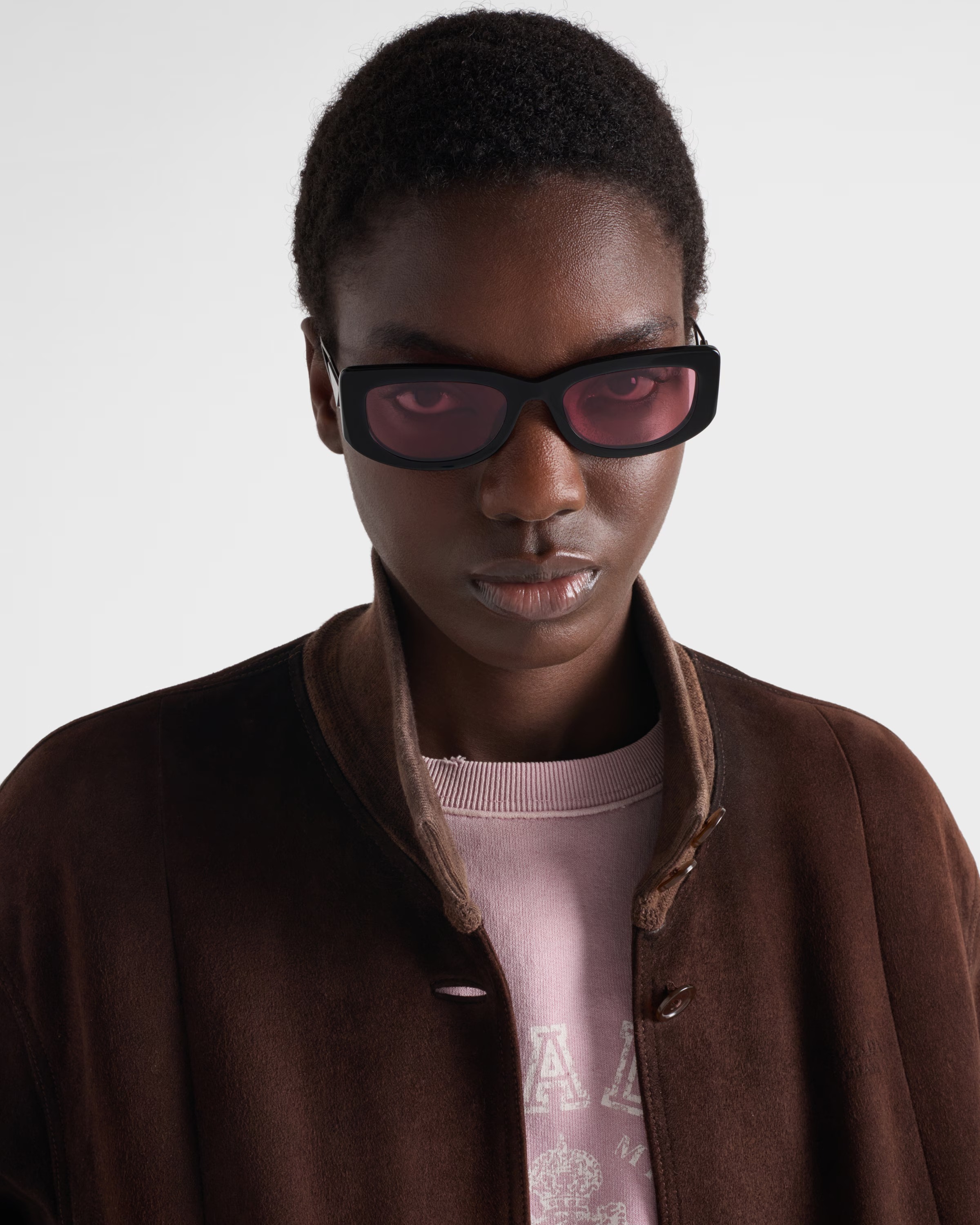 PRAthtDA Strawberry Lenses Sunglasses With Triangle Logo