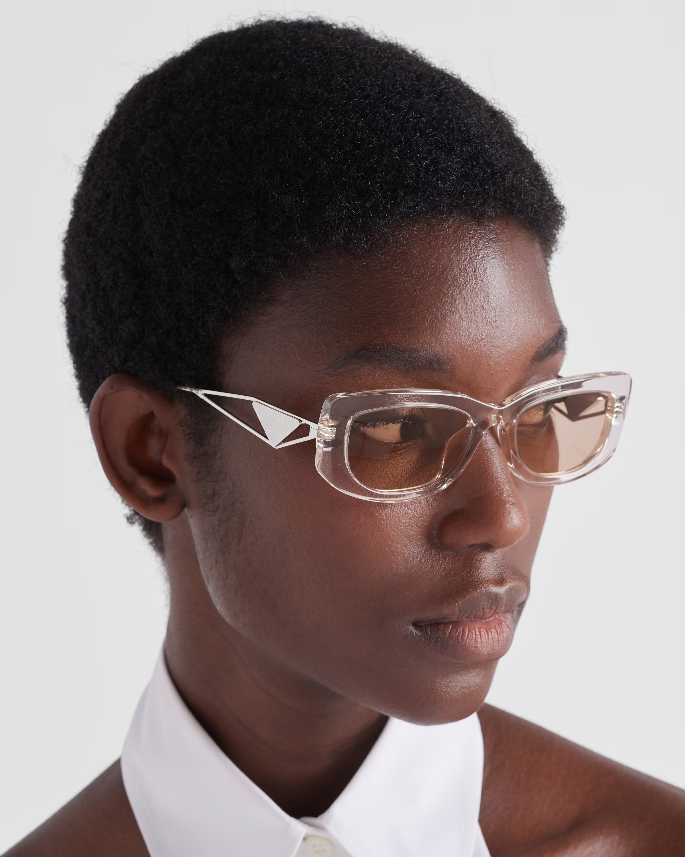 PRAthtDA Hazelnut Brown Lenses Sunglasses With Triangle Logo