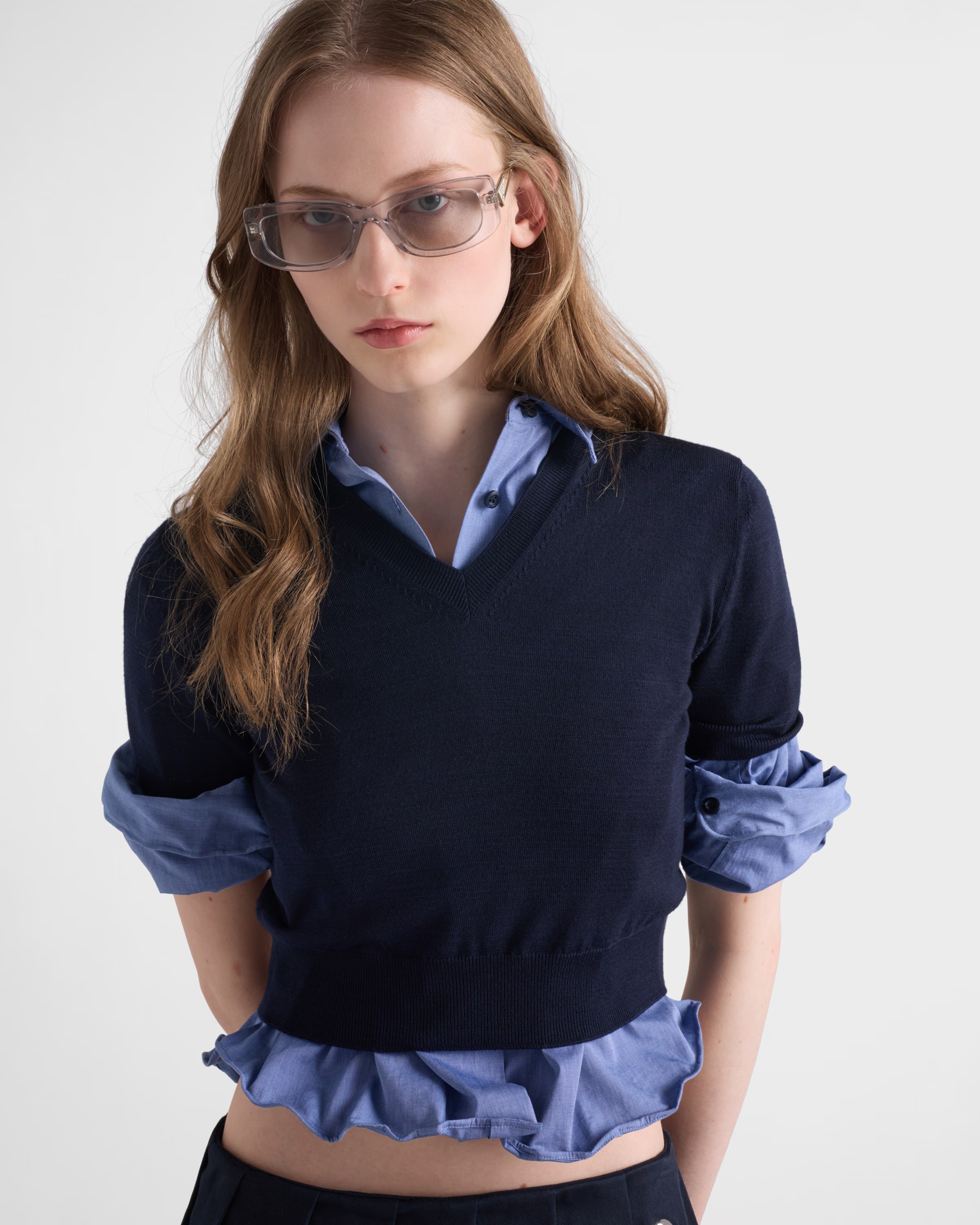 PRAthtDA Light Gray Lenses Prada Sunglasses With The Triangle Logo