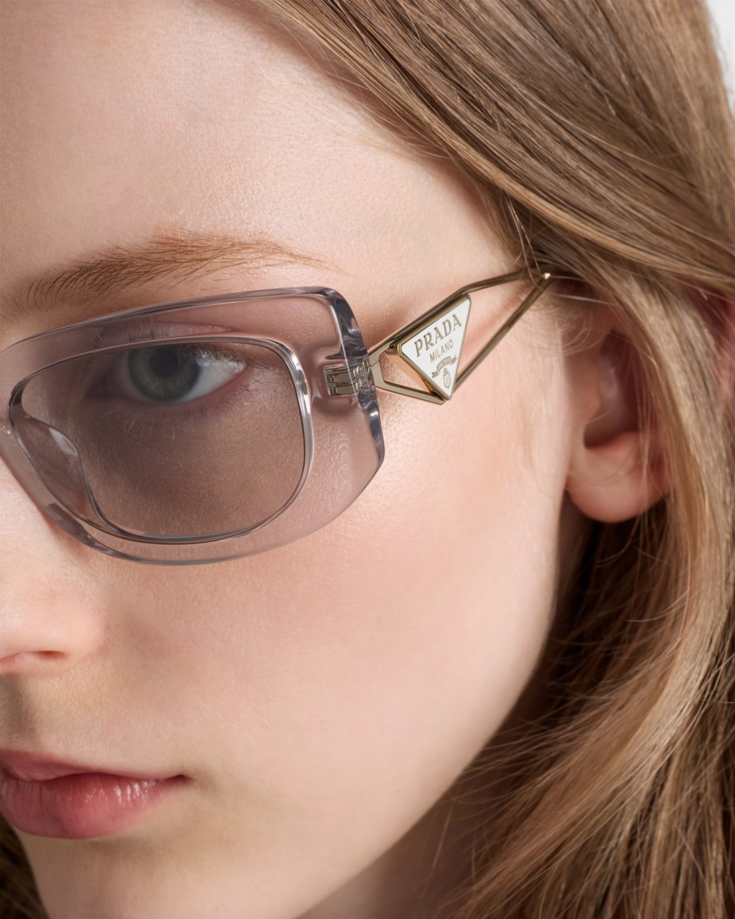 PRAthtDA Light Gray Lenses Prada Sunglasses With The Triangle Logo