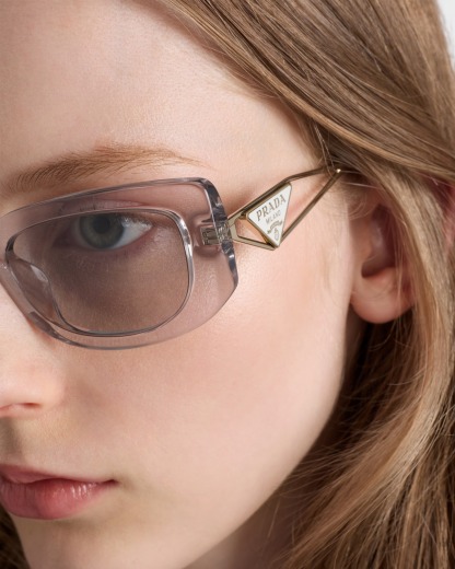 PRAthtDA Light Gray Lenses Prada Sunglasses With The Triangle Logo