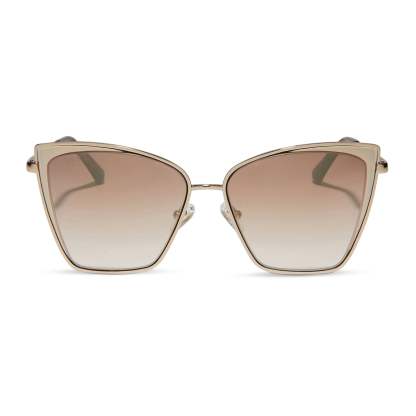BECKY - GOLD + FLASH BROWN GRADIENT SUNGLASSES