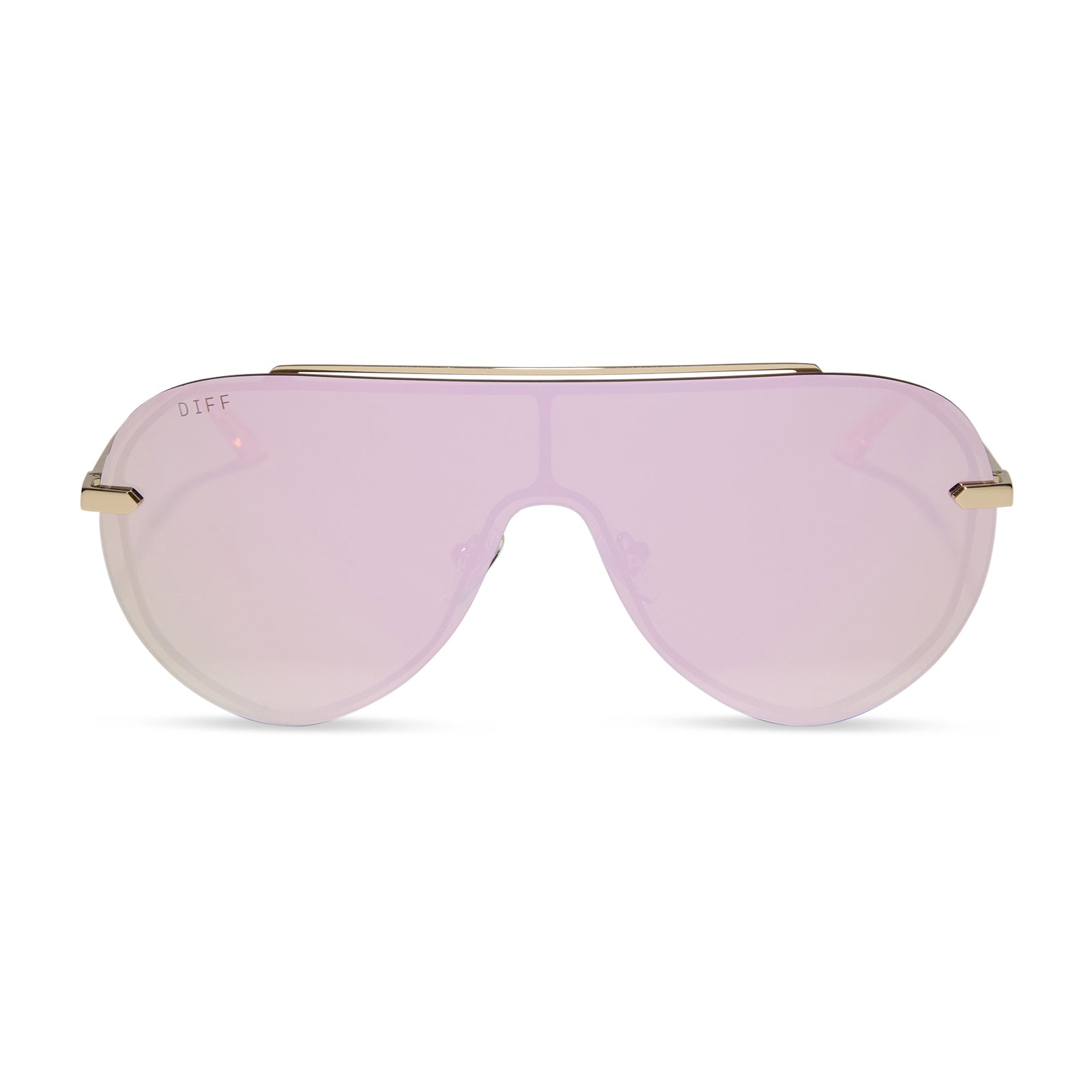 IMANI - GOLD + CHERRY BLOSSOM MIRROR SUNGLASSES