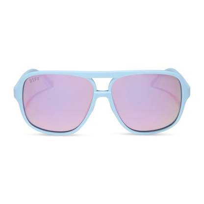 HANGTIME - MATTE BABY BLUE + LAVENDER MIRROR + POLARIZED SUNGLASSES