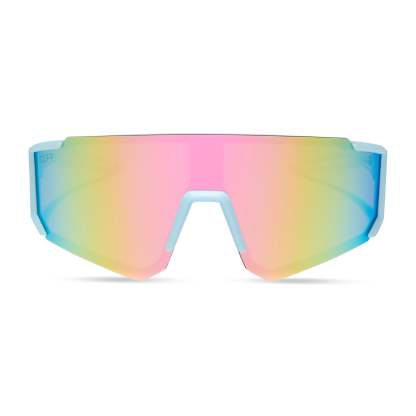 HEAT - MATTE BABY BLUE + SHERBERT RAINBOW MIRROR + POLARIZED SUNGLASSES