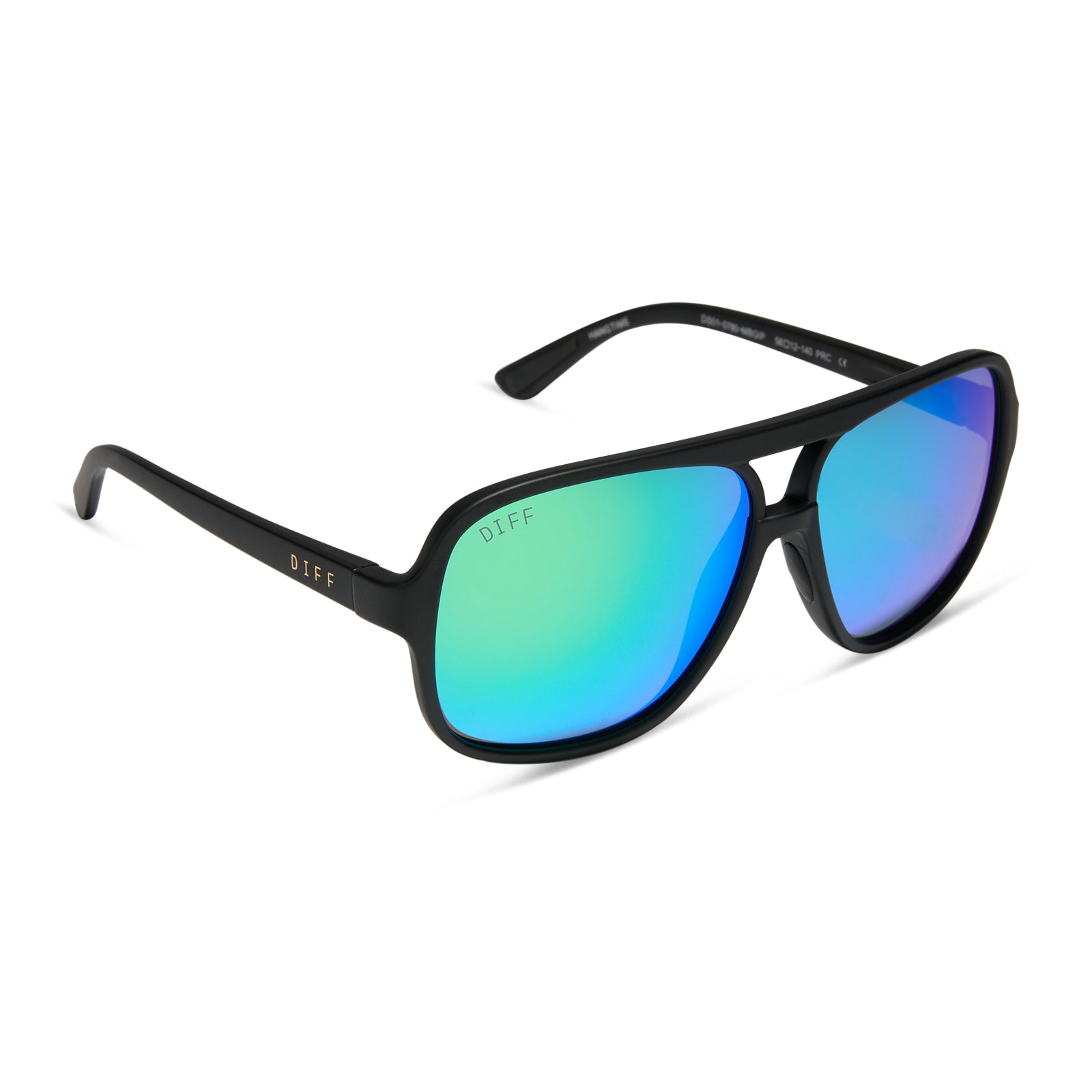 HANGTIME - MATTE BLACK + GREEN MIRROR + POLARIZED SUNGLASSES