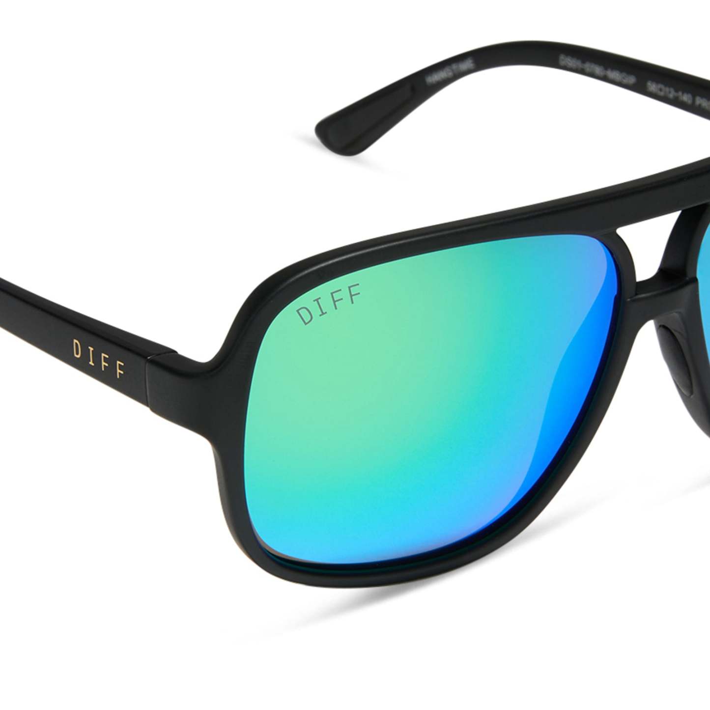 HANGTIME - MATTE BLACK + GREEN MIRROR + POLARIZED SUNGLASSES