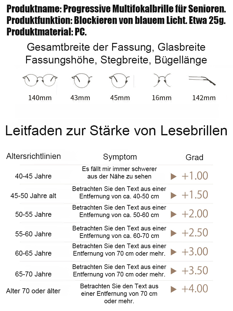 Intelligente Zoom Anti Blaulicht Schönheit Lesebrille