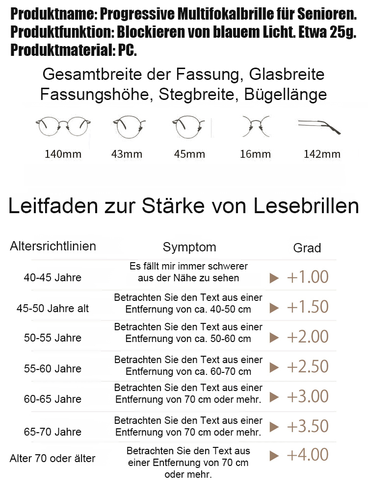 Intelligente Zoom Anti Blaulicht Schönheit Lesebrille