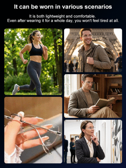 ✅Advanced Progressive Lenses (-7.0D to +7.0D) |👁️Gafas de lectura fotocromáticas ultraligeras sin marco