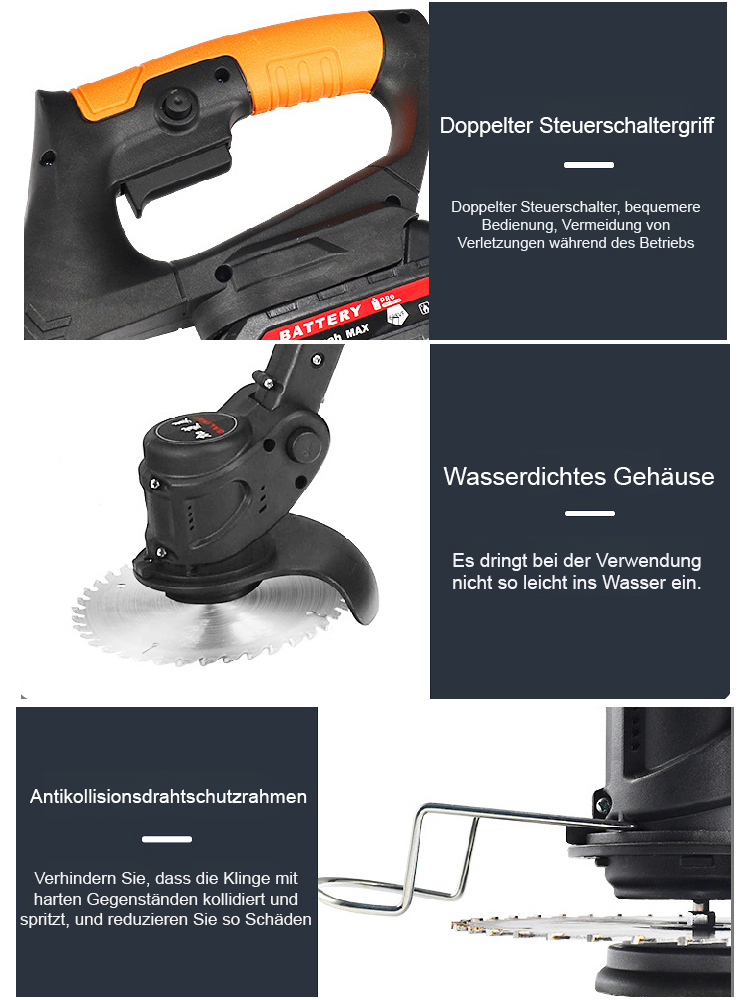 Profi-Motorsense: Schneidet wie Butter, wiegt nur 1,5 kg und pflegt 300 m² mit einer Ladung – flüsterleise & mühelos! 🚀✂️