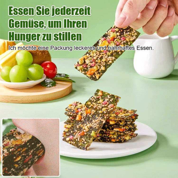 Nährstoffreiche Obst- und Gemüse-Seealgenchips