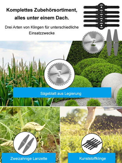 Profi-Motorsense: Schneidet wie Butter, wiegt nur 1,5 kg und pflegt 300 m² mit einer Ladung – flüsterleise & mühelos! 🚀✂️