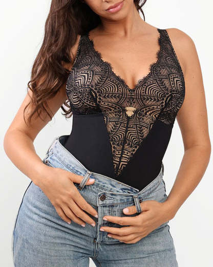 AFZ®LaceLux Lace V-Shape Elegance: Sculpt with Allure!