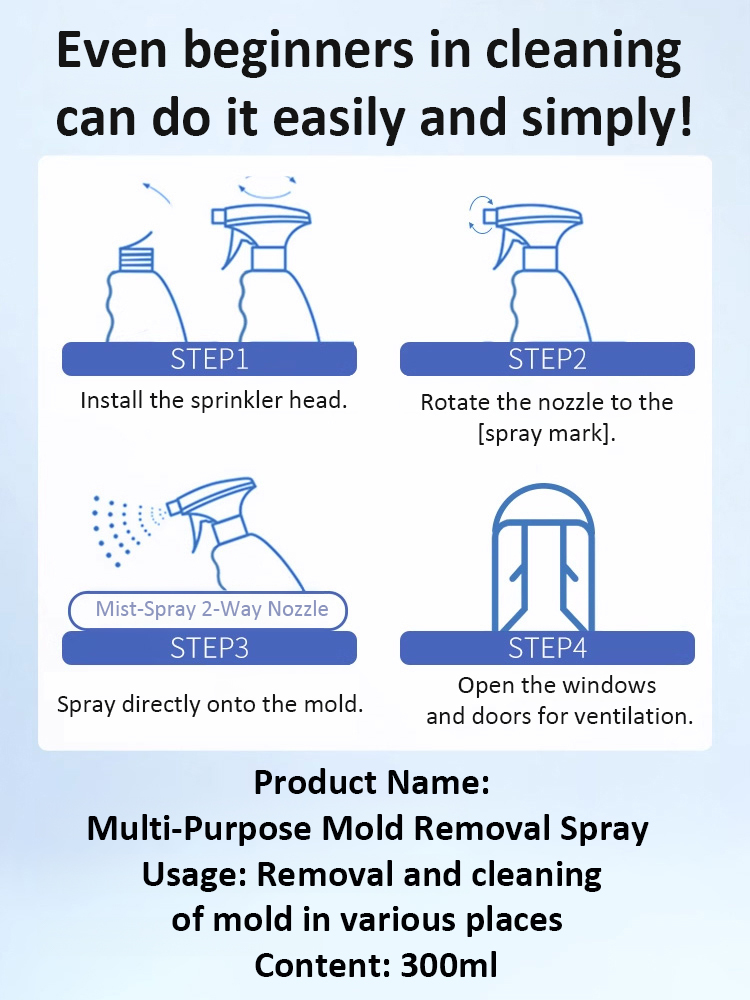 【No Wiping Required】Multi-Purpose Mold-Removing Spray