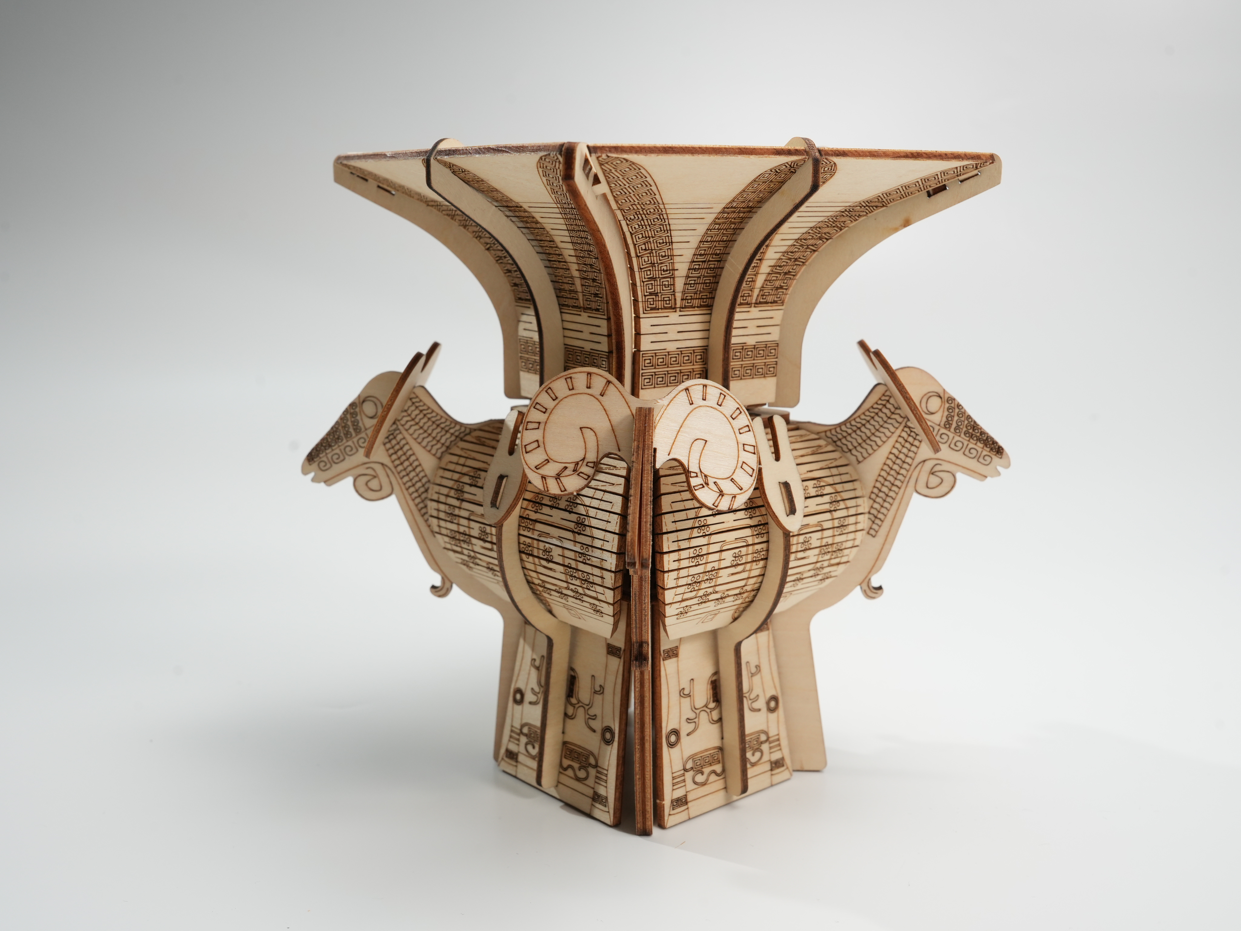 Four-Rams Zun 3D Wooden Puzzle Model