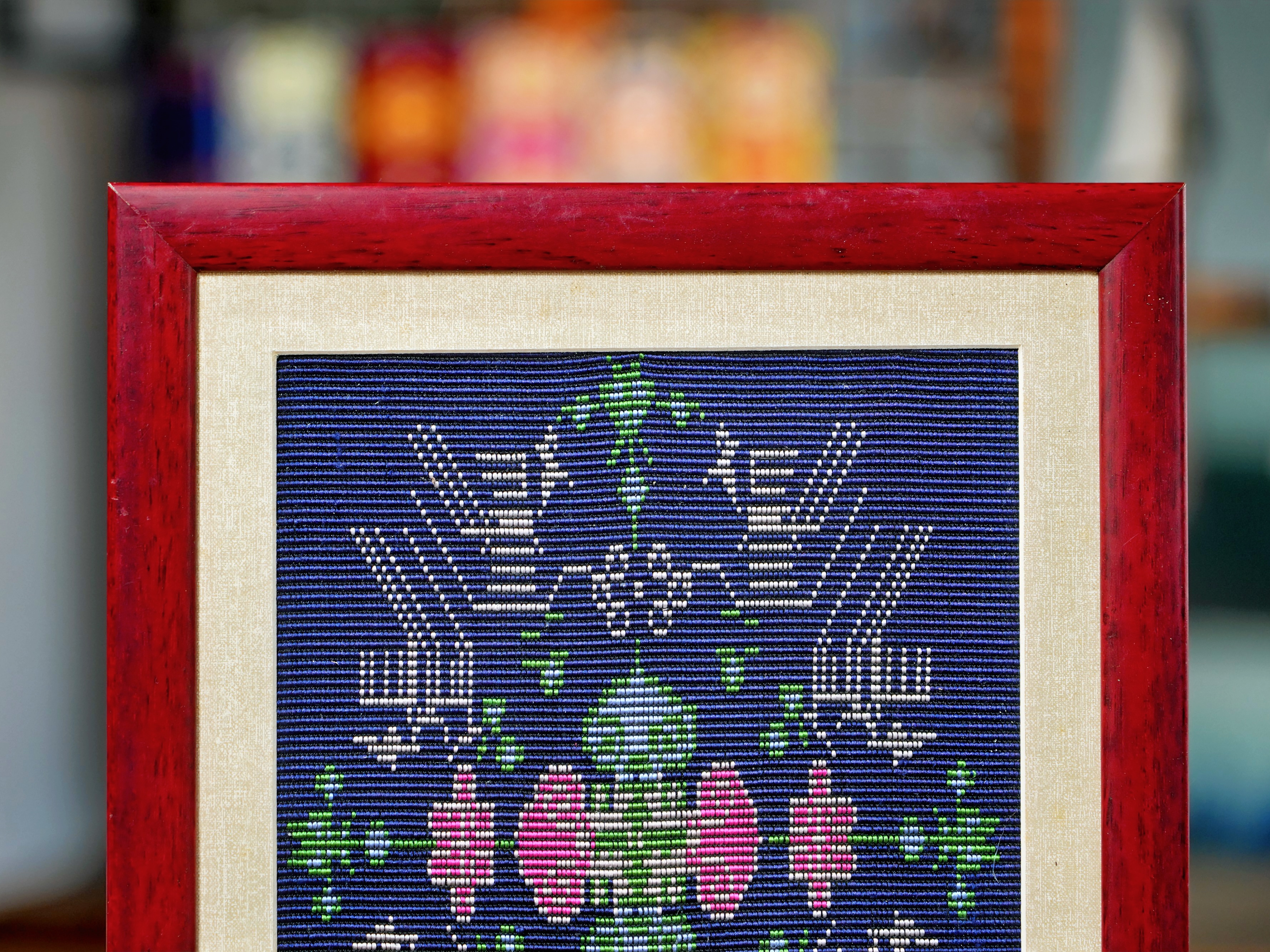 Xilan Kapu Tujia Brocade Ornament - Magpies Among Plum Blossoms