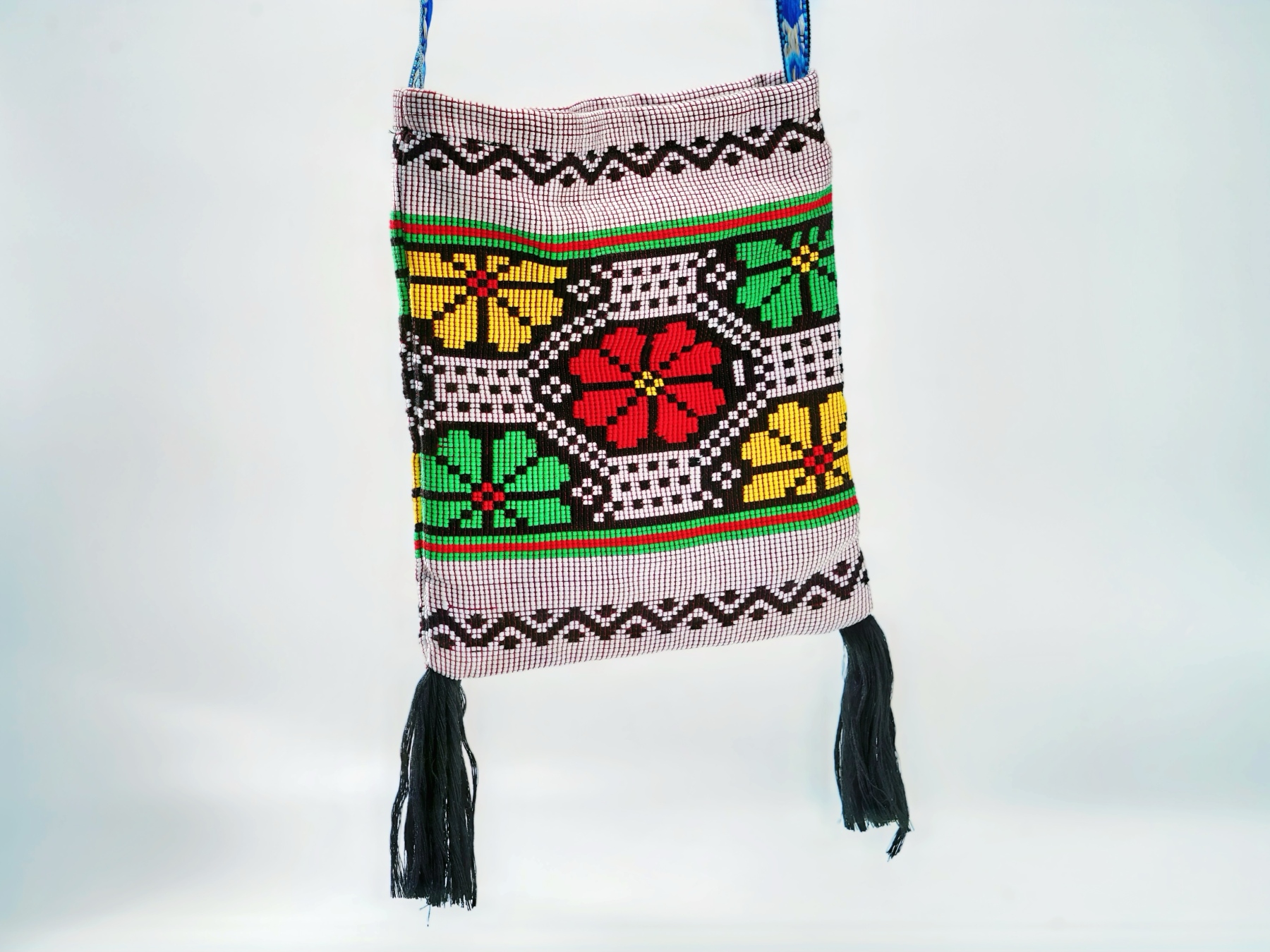 Xilankapu Tujia Brocade “Watermelon Flower” Crossbody Bag – 32-Heddle Plain Weave