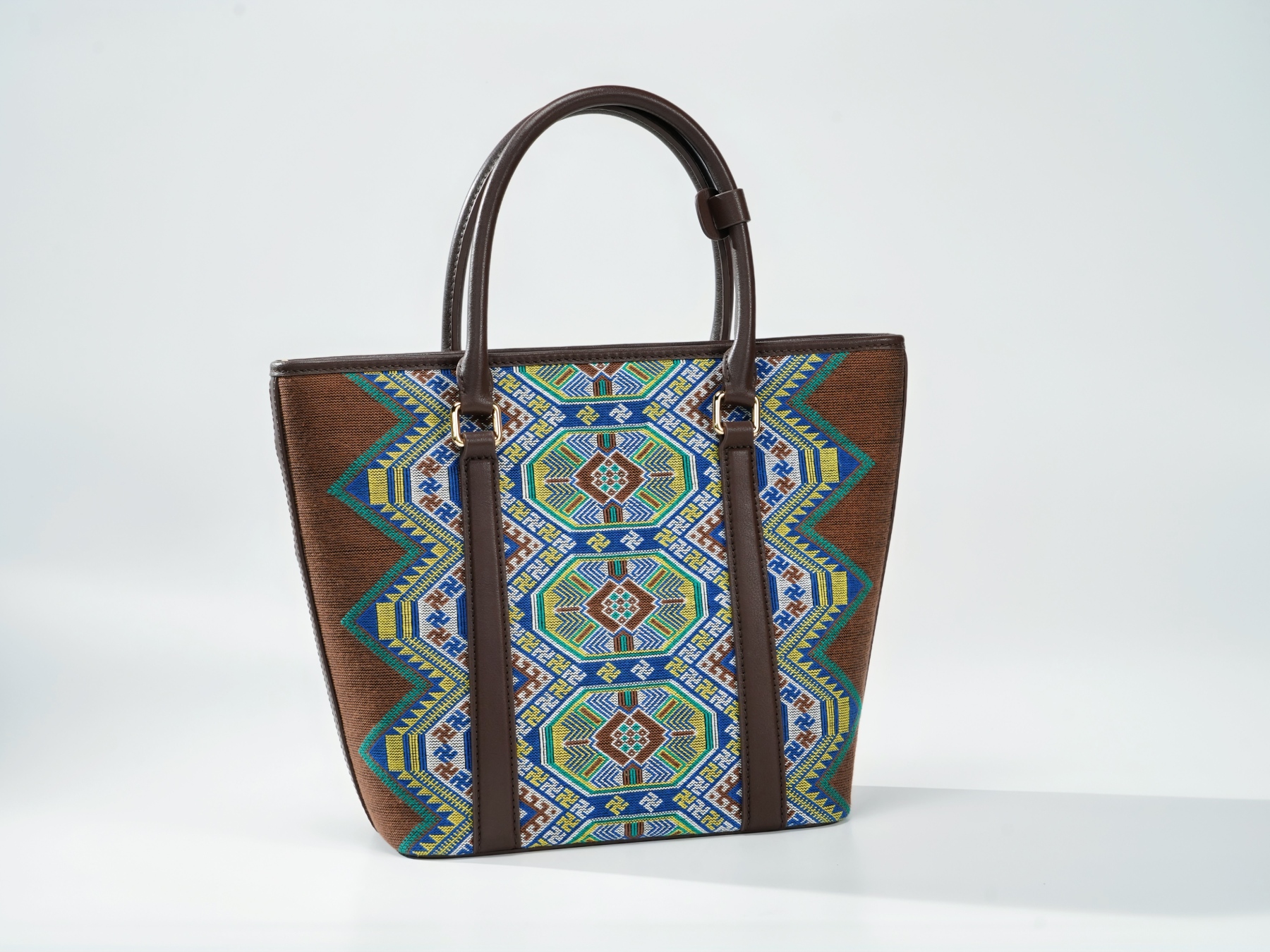 Xilankapu Tujia Brocade Tote Bag – Crab Flower Pattern