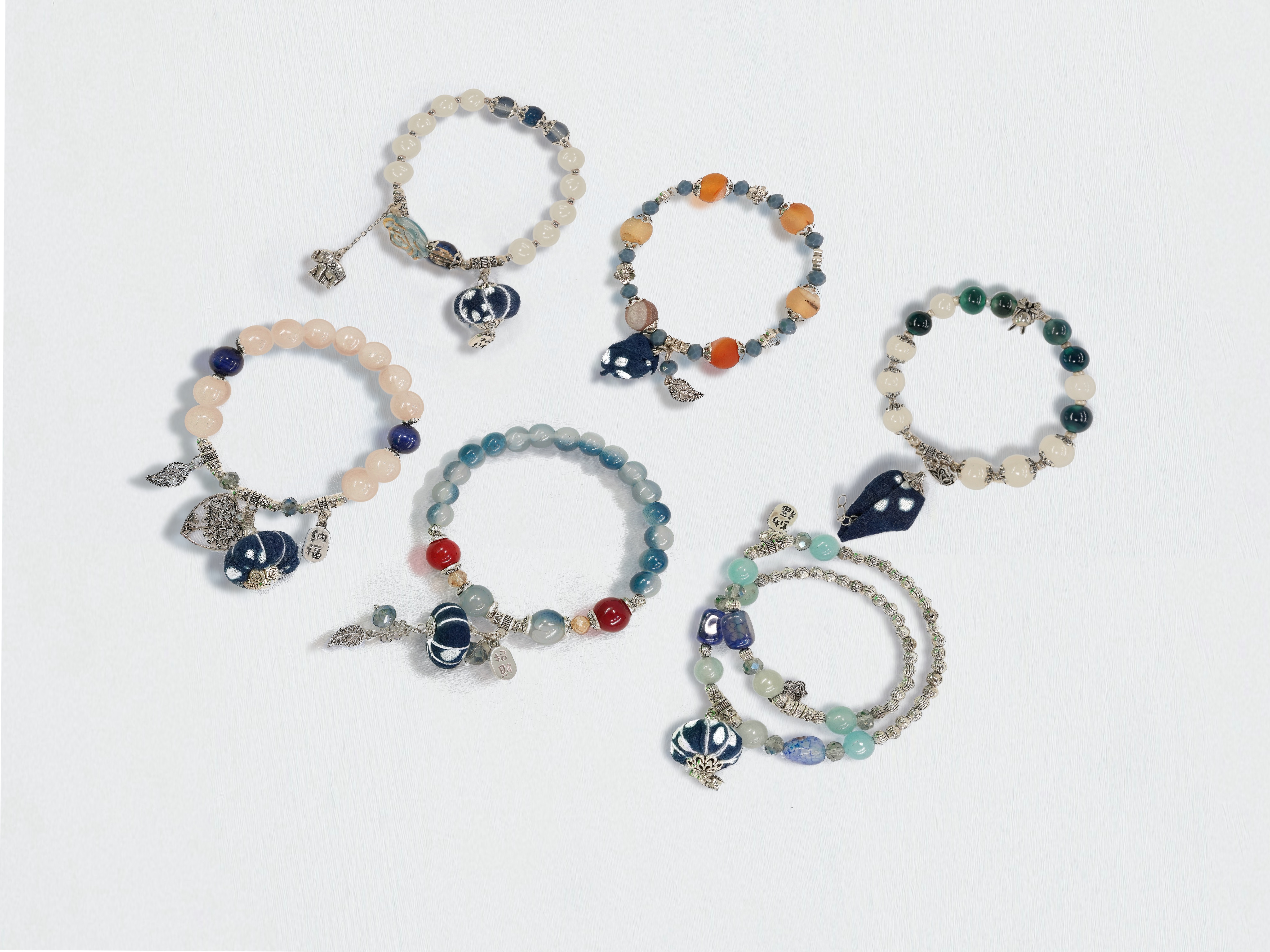 Indigo Whisper: Handmade Bracelet Inspired by Blue Calico