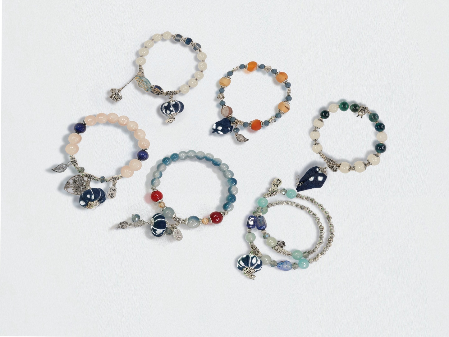 Indigo Whisper: Handmade Bracelet Inspired by Blue Calico