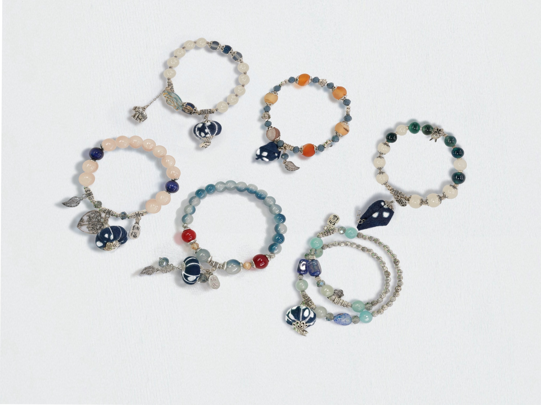 Indigo Whisper: Handmade Bracelet Inspired by Blue Calico